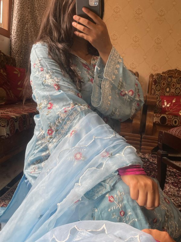 Maria – Hand-Embroidered Eid Ensemble Sky Blue